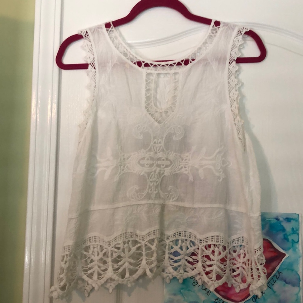 White detailed Italian top